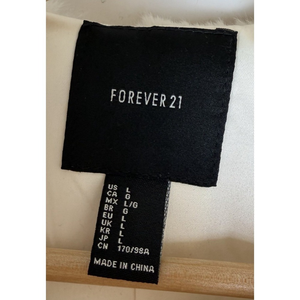 Y2K Glam Retro Mob Wife Indie Sleaze Twee Forever 21 Junior L Faux Fur Jacket - Picture 2 of 8